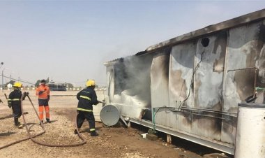 حريق في كرفانات سيطرة ببغداد والدفاع المدني يتدخل