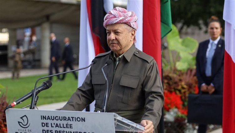 بارزاني يفتتح شارع البيشمركة في باريس